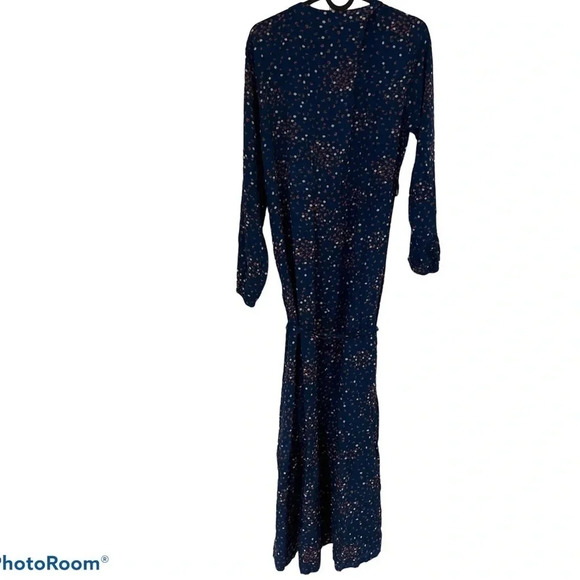 Vintage 1980’s style long sleeve floral print belted maxi dress Sz L - Picture 6 of 15